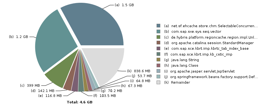 Pie chart with 11 slices: Total: 4.6 GB