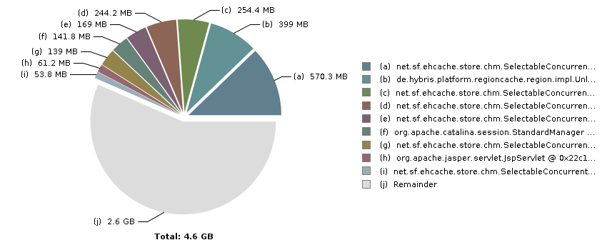 Pie chart with 10 slices: Total: 4.6 GB