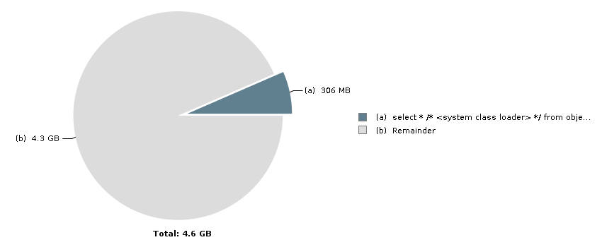 Pie chart with 2 slices: Total: 4.6 GB