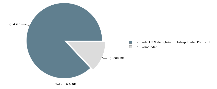 Pie chart with 2 slices: Total: 4.6 GB